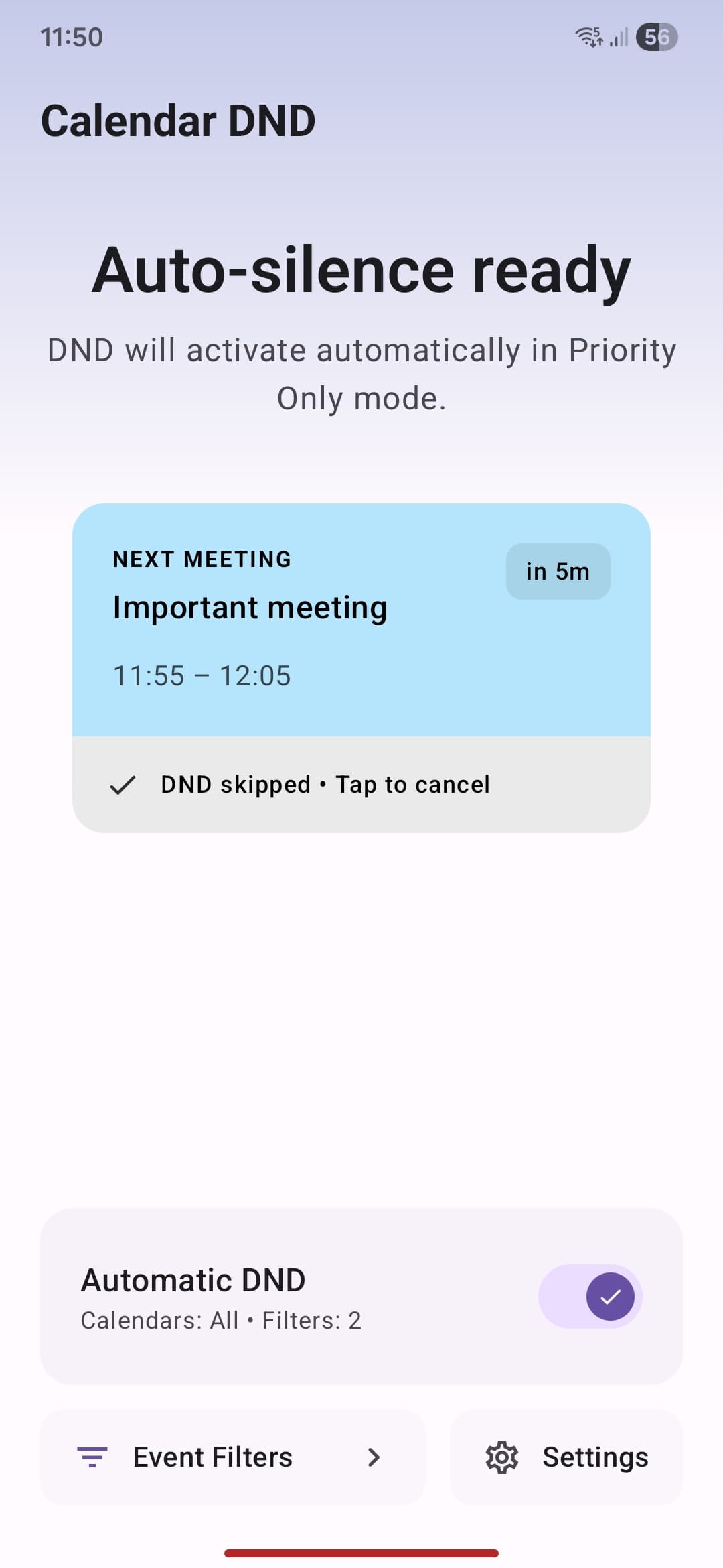 Individual event actions